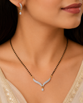 Aurora Curve Mangalsutra with Earrings