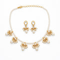 Elegant Pearl Drop Kundan Necklace Set with Earrings