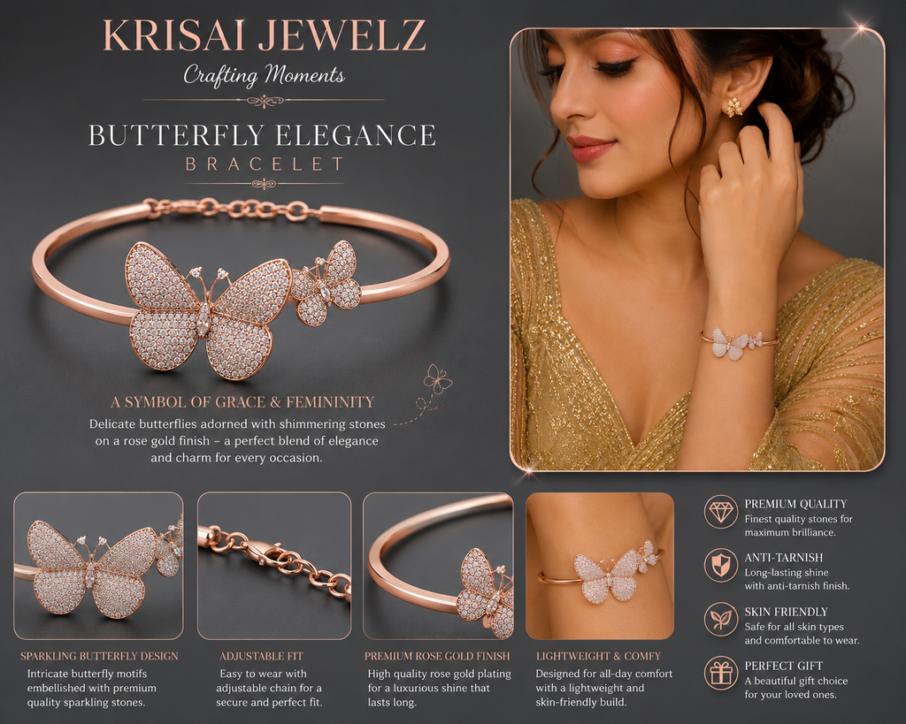 Butterfly Rose Gold Bracelet