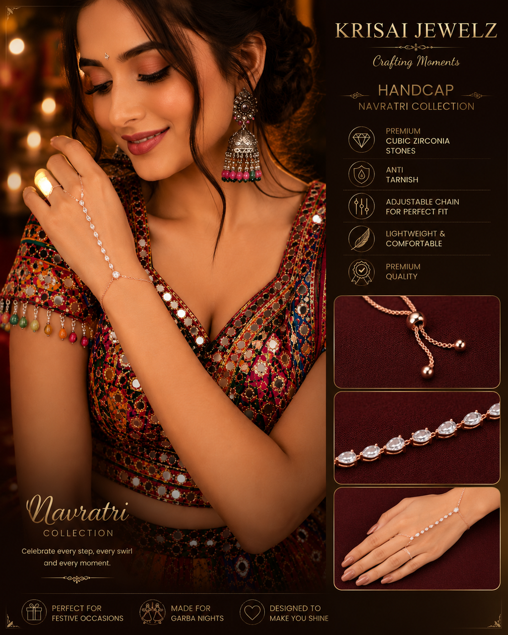 Crystal Hand Harness Bracelet