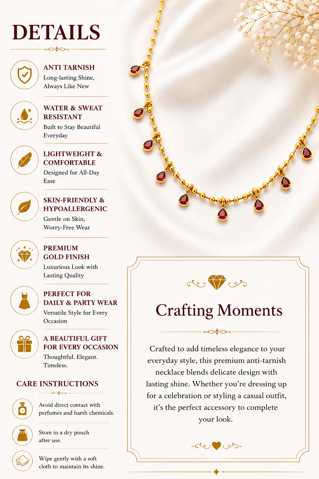 Ruby Drop Necklace