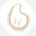 Elegant Pearl Choker Necklace & Earrings Set for Women