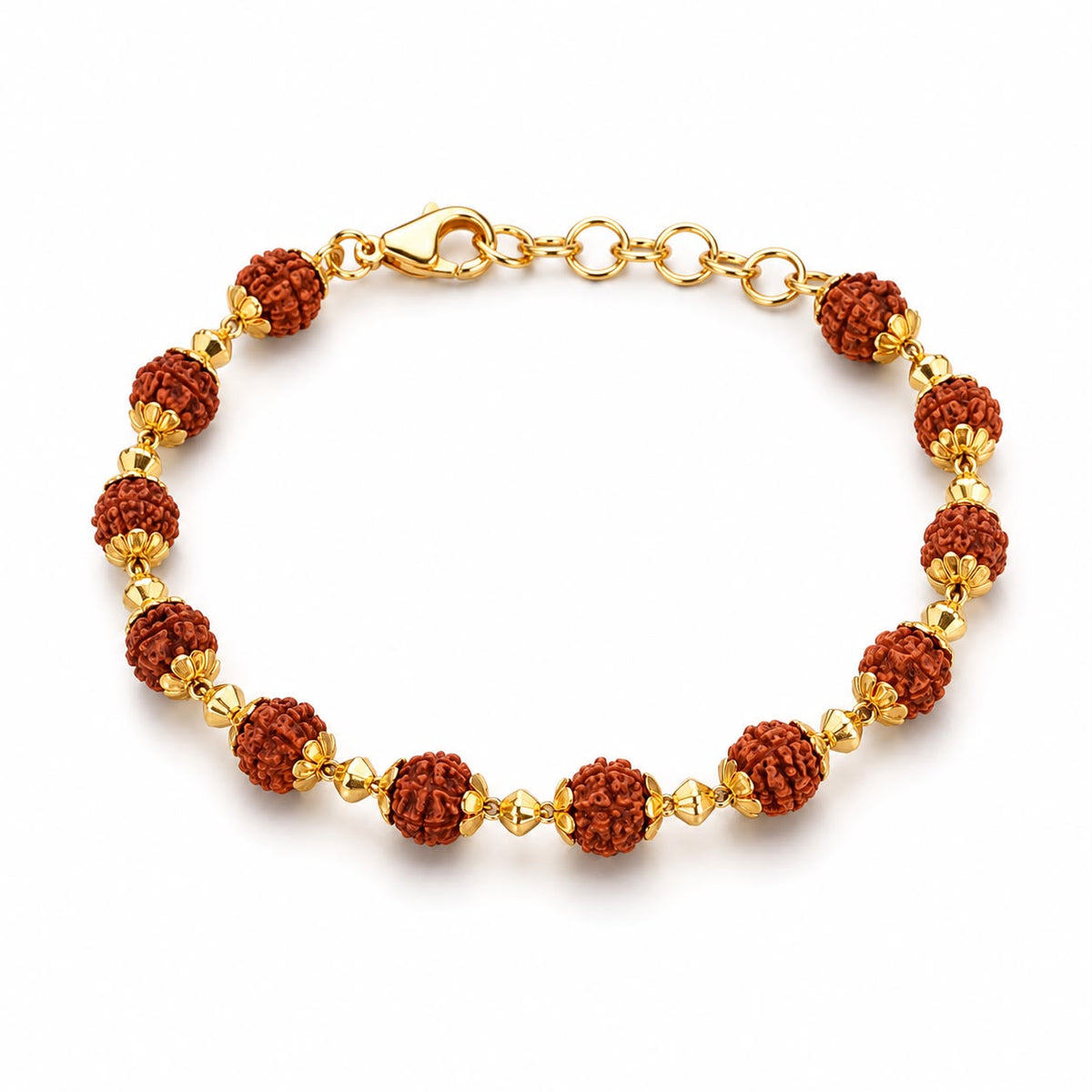 Premium Gold Finish Rudraksha Bracelet