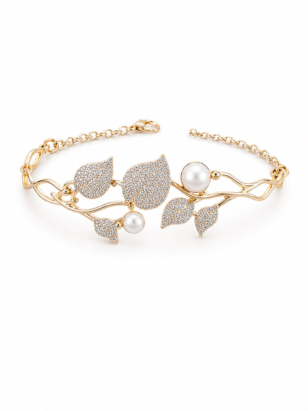 Pearl Leaf Bracelet