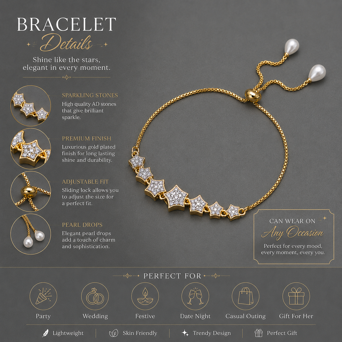 Star Adjustable Bracelet